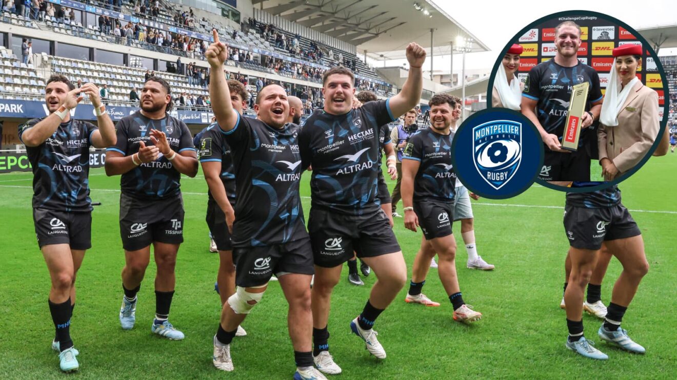 two layer image of Montpellier players and Lenni Nouchi