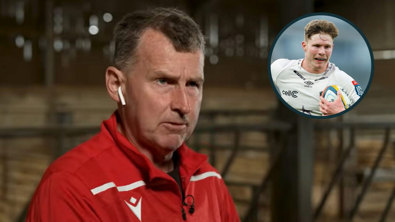 Former Test referee Nigel Owens and Sharks and Springboks back Ethan Hooker.