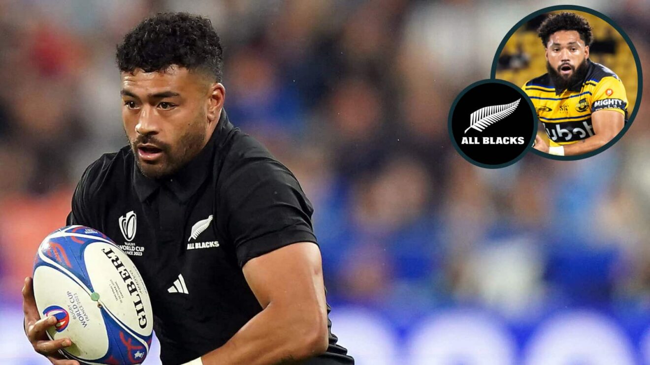 Returning All Blacks fly-half Richie Mo'unga and Hurricanes' Fehi Fineanganofo, who has signed for Newcastle Red Bulls (inset).